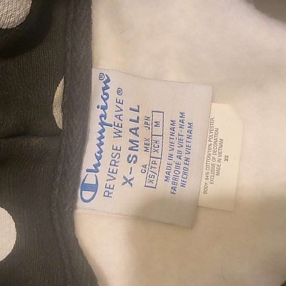 Champion X Urban Outfitters Reverse Weave Hoodie Black/White Polka Dot/ Plaid - Picture 5 of 6